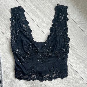 Bebe sequinned crop top
